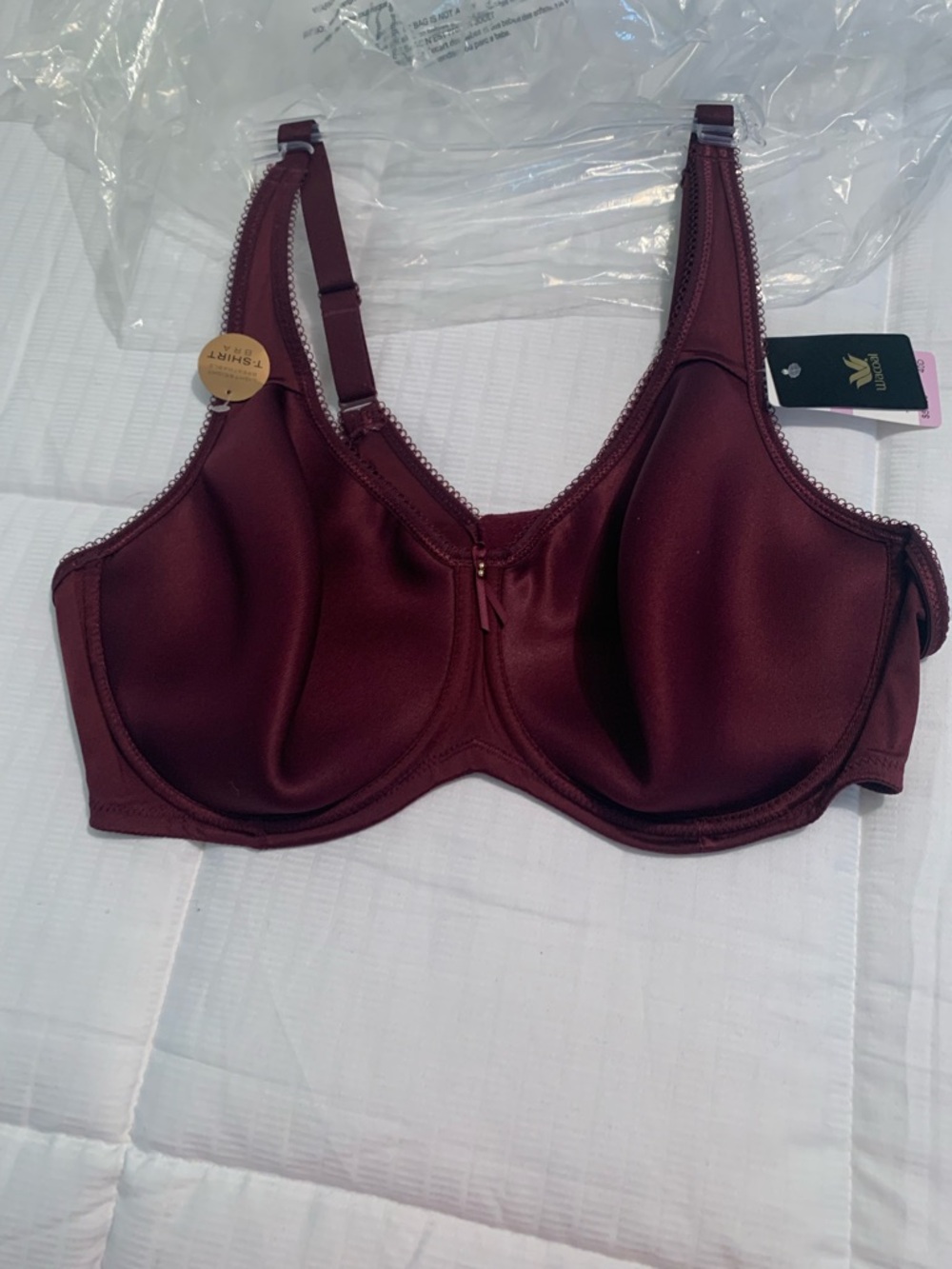 Wacoal - T-Shirt Bra, Size 40D, NWT, Color: Wine Tasting